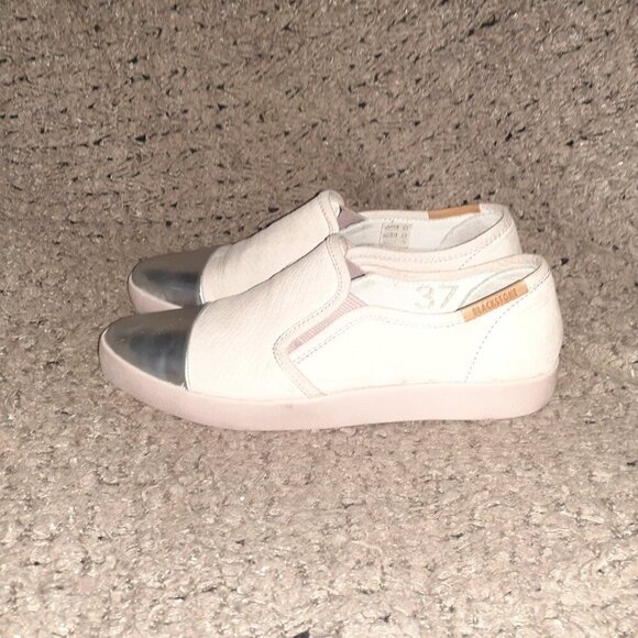 BLACKSTONE-NL47-Slip-On Rose Dust Nubuck/Silver Patent Leather Sneaker-Sz 37-EX - Picture 2 of 8